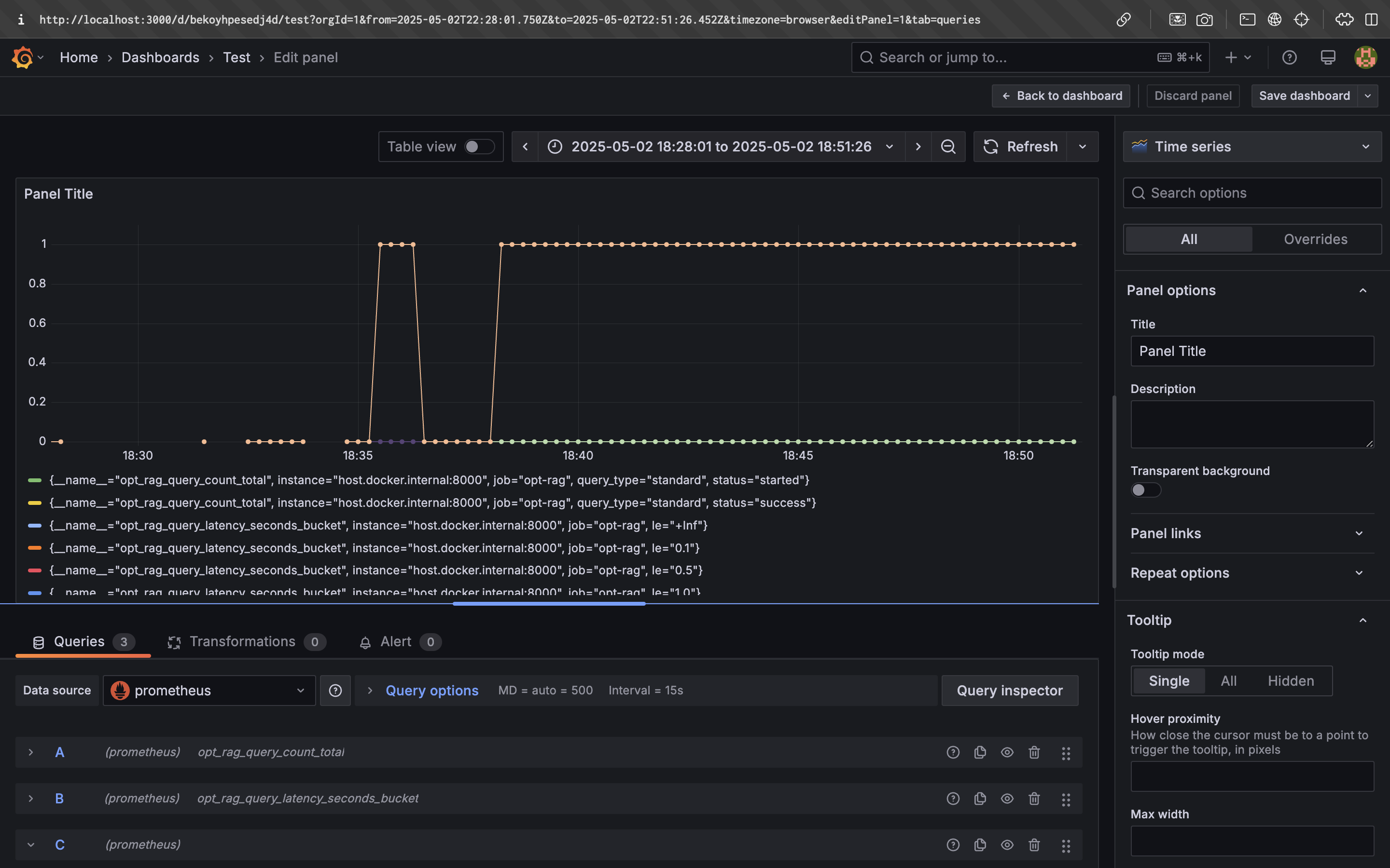 OPT-RAG Monitoring Dashboard